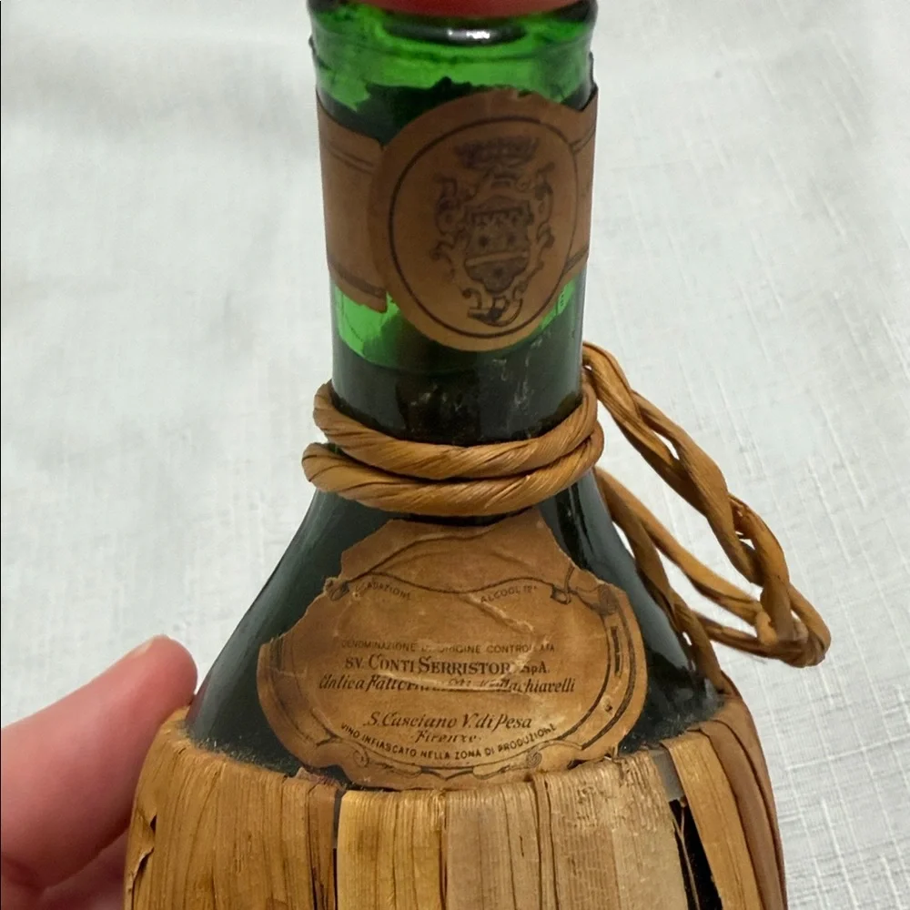 Vintage Chianti Conti Serristori Wicker Wine Bottle‎